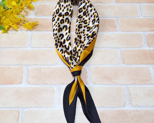 ビンテージ made in usa レオパード バンダナ スカーフ ビンテージ
