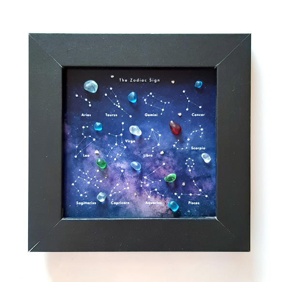 12星座の星空〉シーグラスアート その他アート moon 通販