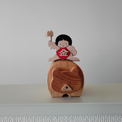 木製五月人形　熊と金太郎　 ケヤキ　（五月人形、五月飾り、初節句、子供の日 2枚目の画像