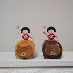 木製五月人形　熊と金太郎　 ケヤキ　（五月人形、五月飾り、初節句、子供の日 7枚目の画像