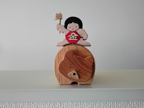 木製五月人形　熊と金太郎　 ケヤキ　（五月人形、五月飾り、初節句、子供の日 5枚目の画像