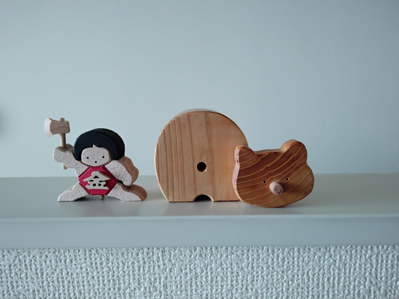 木製五月人形　熊と金太郎　 ケヤキ　（五月人形、五月飾り、初節句、子供の日 3枚目の画像
