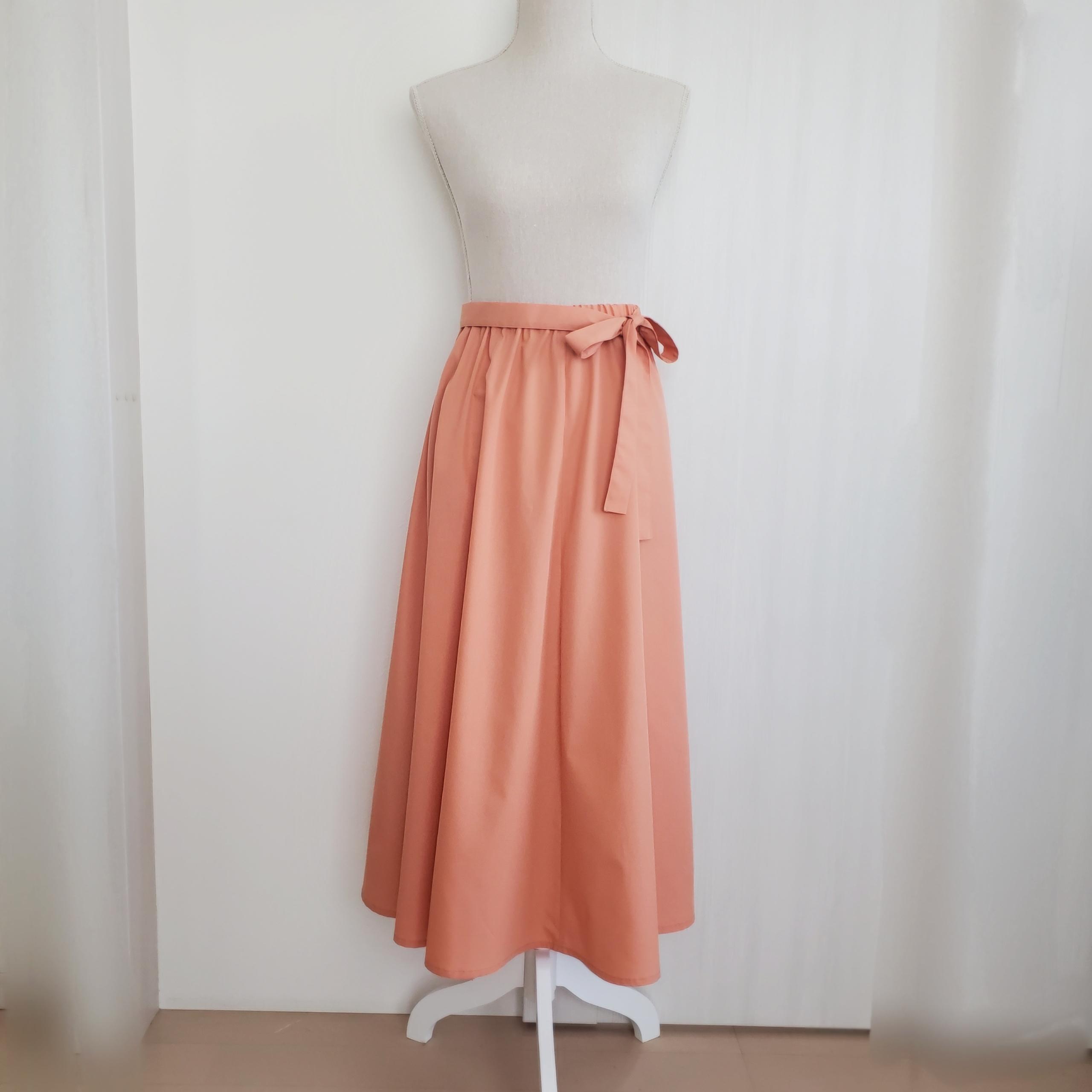 シルエットが綺麗＊ロングフレアーギャザースカート＊女性らしいピンク