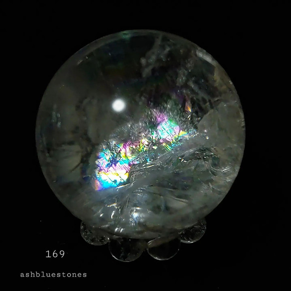レインボー水晶 スフィア 35mm 58.8g(169) 8枚目の画像