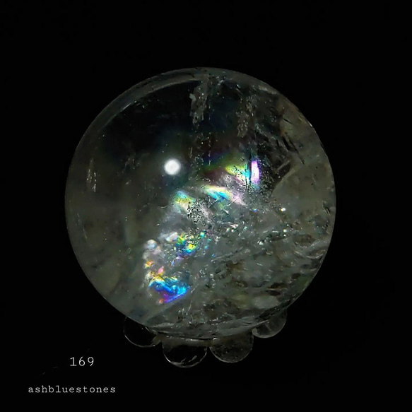 レインボー水晶 スフィア 35mm 58.8g(169) 6枚目の画像