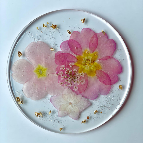 ハンドメイド押し花レジンコースター NO.11 コースター Chura Sea