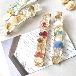 ボタニカルフラワーレジンヘアゴム&バンスクリップ２点セット レジン・樹脂 ヘアクリップ・バナナクリップ の人気通販｜Creema