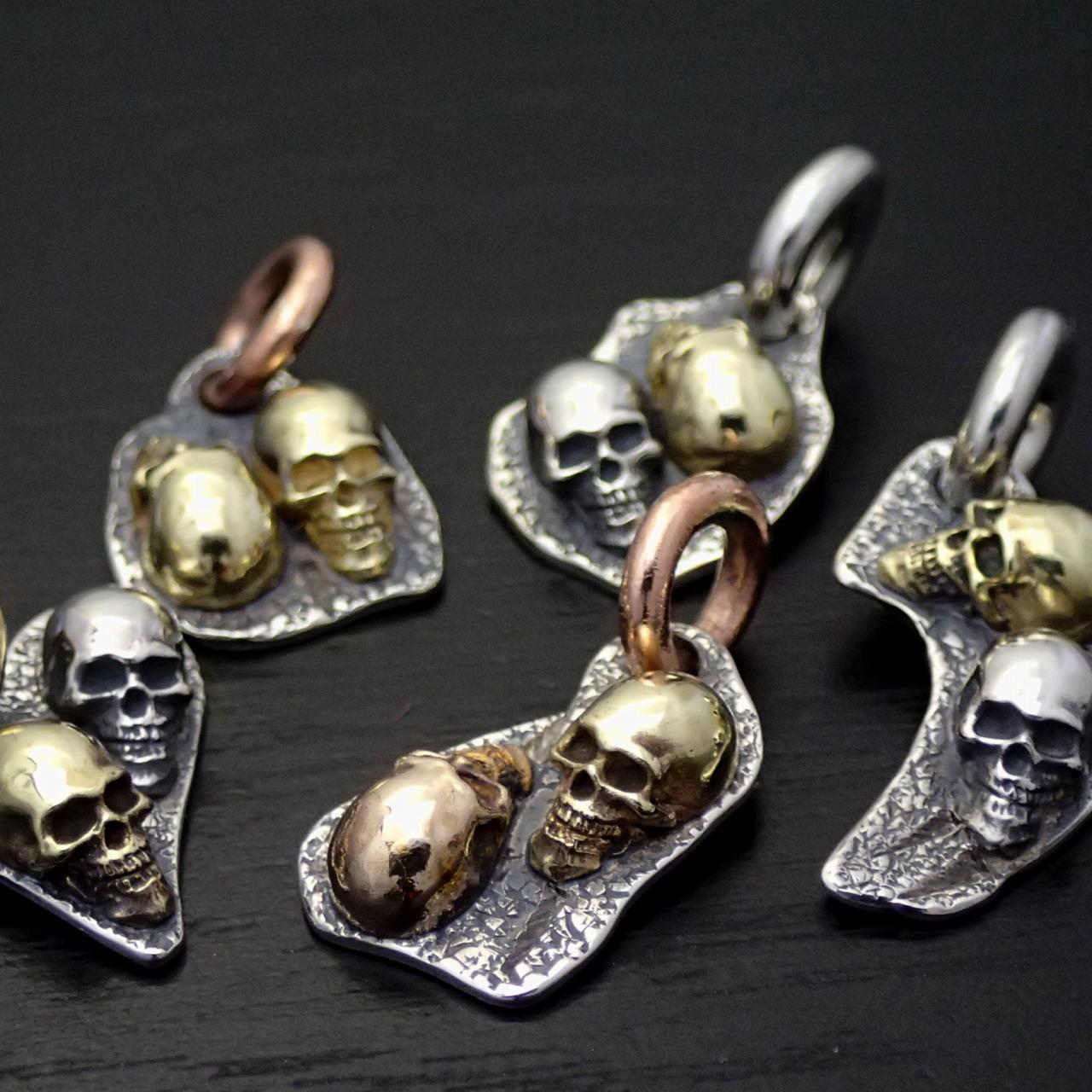 スカルペンダント スカル 極小スカル ミニスカル ドクロ  『 カラベラ ディミヌート ペンダント （ダブル）』