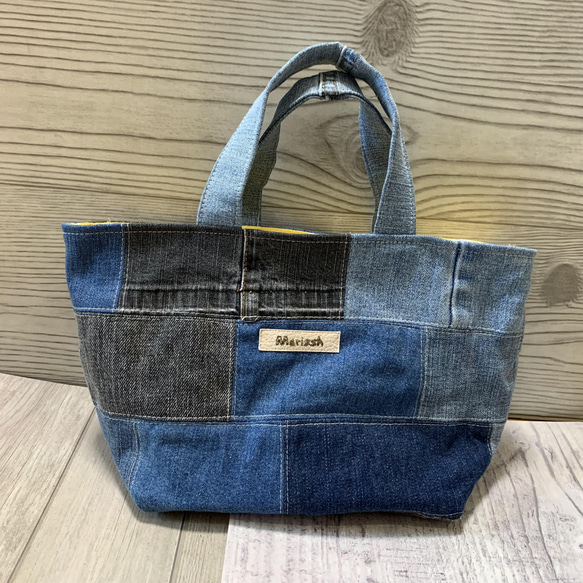 ジーンズリメイクのミニバッグ トートバッグ marissh 通販 ジーンズリメイクのミニバッグ トートバッグ marissh 通販