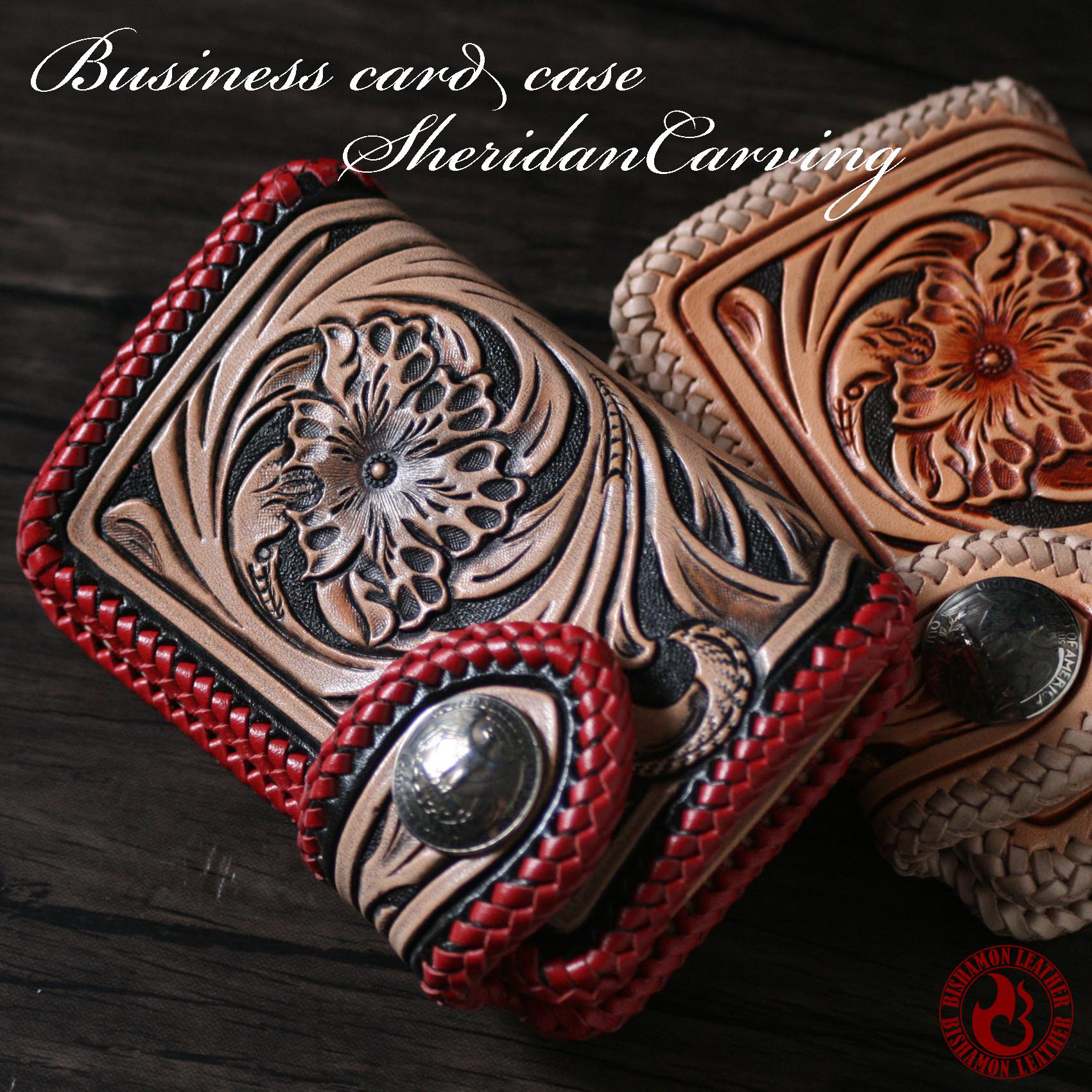 名刺入れ (シェリダンカービング)   レザー 本革 牛革