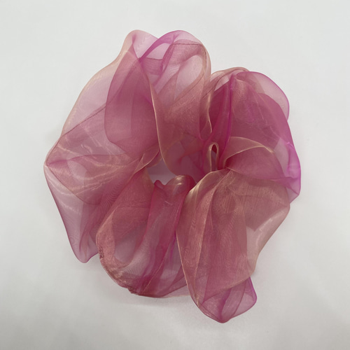 桃色のとりこ シュシュ ピンク オーガンジー ひなまつり シュシュ Moon