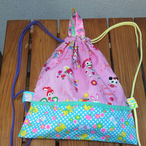 入園入学準備　ハニーチューン　体育着袋　お着替え袋　巾着袋　女の子　体操服袋 入園入学準備 ハニーチューン ナップザック風 体育袋 お着替え袋 巾着