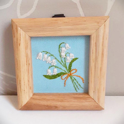 新作】すずらん 刺繍フレーム お花の刺繍 インテリア雑貨 壁飾り