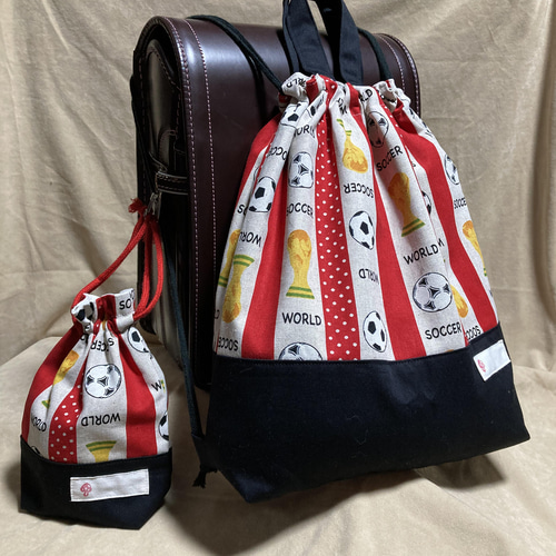 リュック型体操着入れ♡サッカー♡巾着バッグ♡入学入園グッズ 体操服