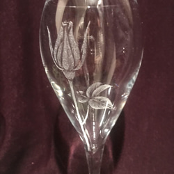 薔薇・蕾のペアワイングラス〜手彫りガラス〜 3枚目の画像