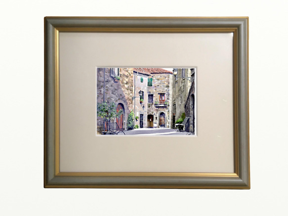 ポストカード ヨーロッパ風景画（組み合わせ自由4枚セット1.000円）No.207  イタリア　トスカーナの村 3枚目の画像