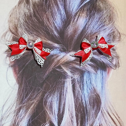 4個 セット♡ 繰り返し使える！ ビジュー と サテン レース リボン の  