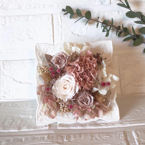 プリザーブドフラワー フレーム アンティーク フラワーアレンジメント  