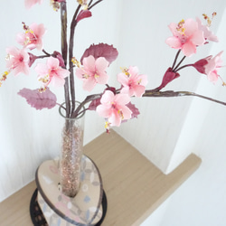【パンフラワー/パン粘土/一輪挿し】ほんのり甘く美しい ～上品オシャレな桜のパンフラワーアレンジメント 4枚目の画像