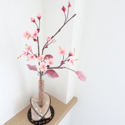 【パンフラワー/パン粘土/一輪挿し】ほんのり甘く美しい ～上品オシャレな桜のパンフラワーアレンジメント 1枚目の画像