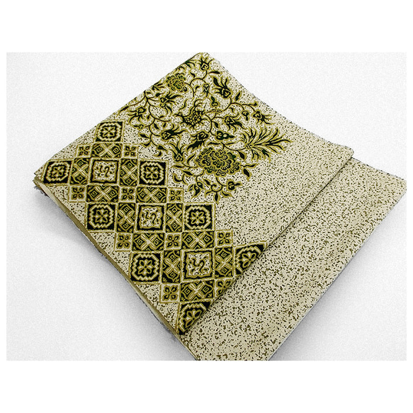 名古屋帯（ジャワ更紗鳥・草花文様）（グレー色） 和装小物（帯・半襟