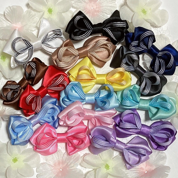 再販☆送料無料♡4個選べる！繰り返し使える♪ ストライプ と サテン  