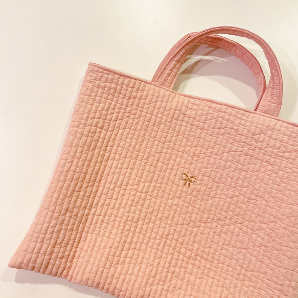 ヌビ シューズケース  ピンク  上履き袋·✩ ヌビ バッグ ピンク ◇入園入学に 5枚目の画像