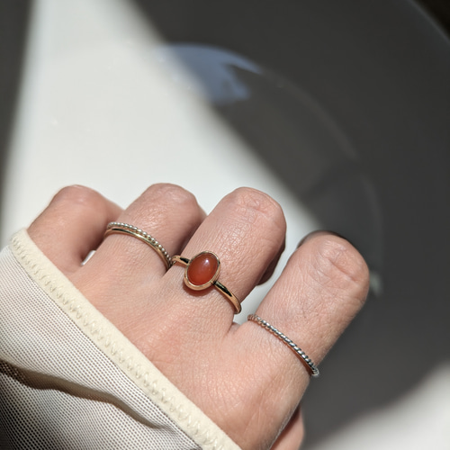 シルバー950 ミニマルドットラインリング（13号）｜ハンドメイド シルバー950 ミニマルドットラインリング（13号）｜ハンドメイド