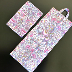 ボックスティッシュケース 持ち歩き リバティ ロデン(紫＆ピンク) 布小物 布雑貨 ボックスティッシュカバー 大容量 7枚目の画像