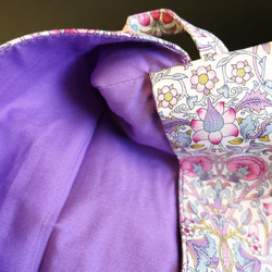 ボックスティッシュケース 持ち歩き リバティ ロデン(紫＆ピンク) 布小物 布雑貨 ボックスティッシュカバー 大容量 4枚目の画像