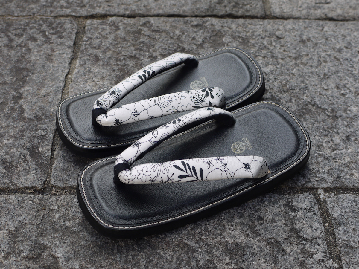 靴職人の手縫い牛革雪駄「那古野雪駄」（鼻緒：ST#024）