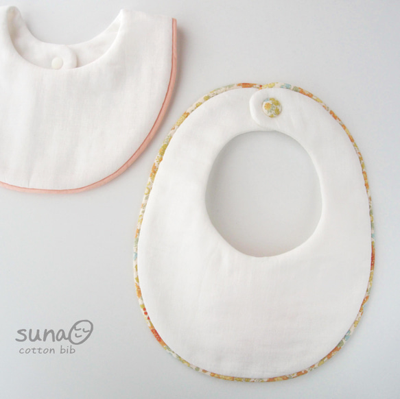 花柄シンプル　やわらかスタイ【綿100%】 3枚目の画像