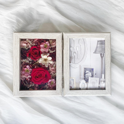 写真立て 文字入れOK 911レッド フォトフレーム 誕生日 子育て感謝状  