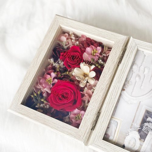 写真立て 文字入れOK 911レッド フォトフレーム 誕生日 子育て感謝状  