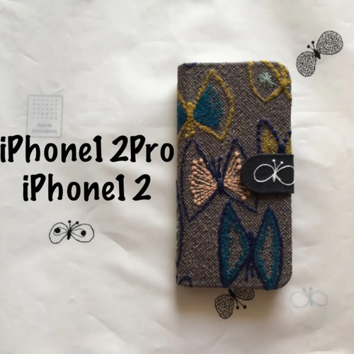 iPhone12手帳型スマホケース ミナペルホネン sky flower iPhone12Pro/iPhone12手帳型スマホケース ミナペルホネンsky