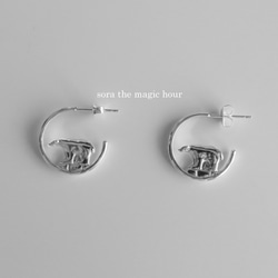 しろくまポストピアス ホッキョクグマのリングピアス しろくまリング シロクマ好きさんへ