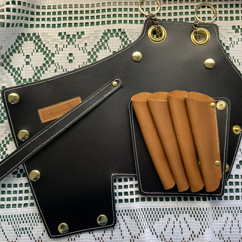 受注生産】牛革シザーケース黒 美容師、理容師、トリマー その他バッグ 