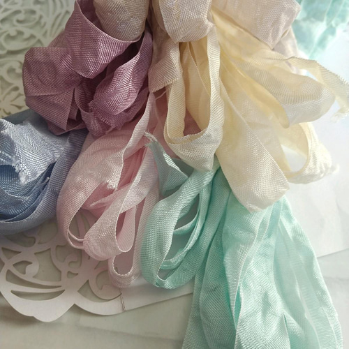 6色○各2M くしゅくしゅリボン その他ラッピング用品 アンティーク