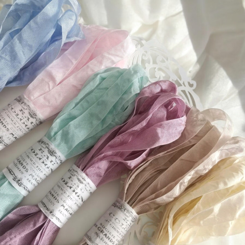 6色○各2M くしゅくしゅリボン その他ラッピング用品 アンティーク