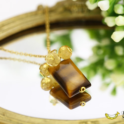 タイガーアイ ペンダント 馬の頭チャーム付き 18k ハンドメイド・手芸 タイガーアイ ペンダント 馬の頭