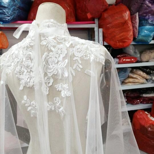 エレガント トップス ケープ風ボレロ ウエディングドレス 咲き誇る透け  