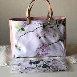 【受注生産】八重桜（メジロ無しと有り）　イタリアンレザーハンドバック 17枚目の画像