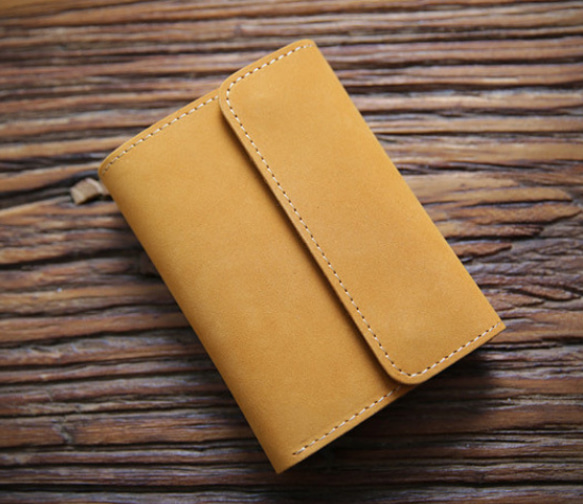 三つ折り財布 コンパクト財布 本革 薄い 手のひらサイズ スリム ギフト 3枚目の画像