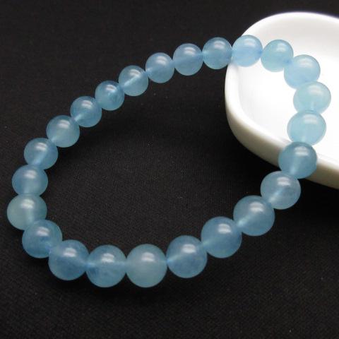 【高品質】/【アクアマリンブレスレット】/size(15.8㎝)/ミントブルー/モザンビーク産/3月誕生石/832t3