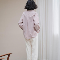 淡粉色格紋襯衫|襯衫|春款|棉|Sora-887 第10張的照片