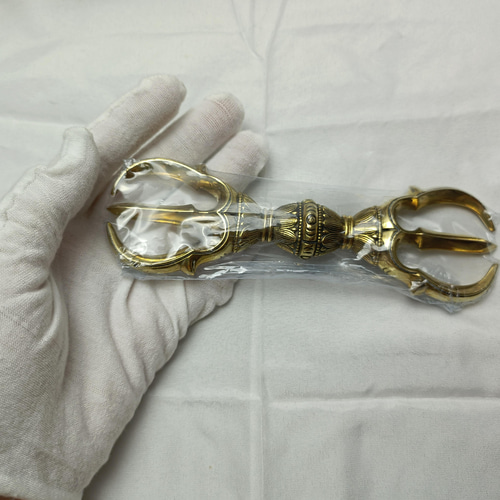 仏教法器 真言宗 5点セット 鐘 金剛盤 独鈷杵 三鈷杵 五鈷杵 真鍮製