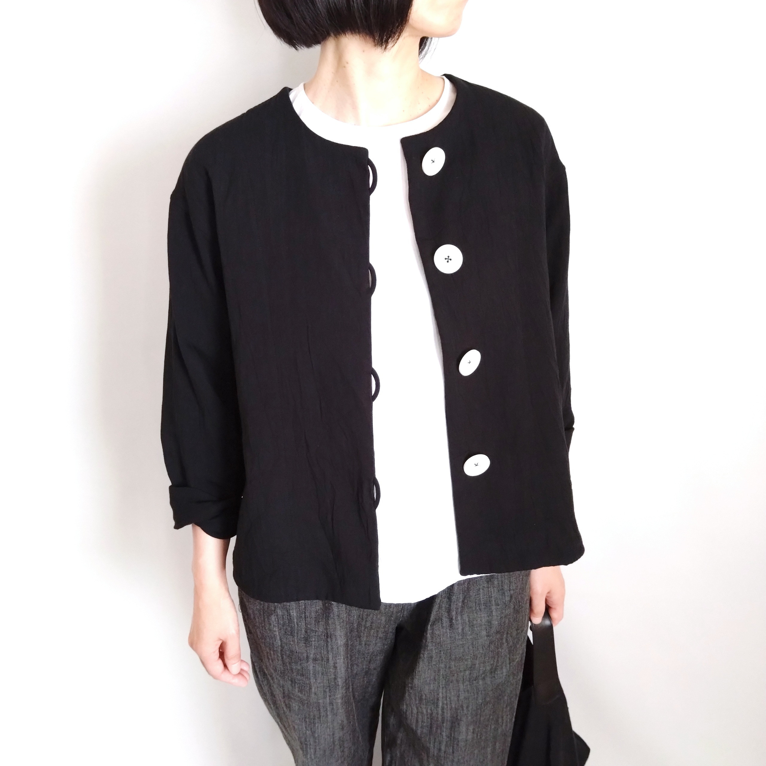 【期間限定送料無料!】再販 × 31！ 新Ｗフェイスのなんでもないカーディ２  ブラック