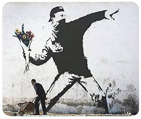 【白黒セット】バンクシー 花束を投げる男 置物 バンクシー フィギュア 花束を投げる男 インテリア 【新品