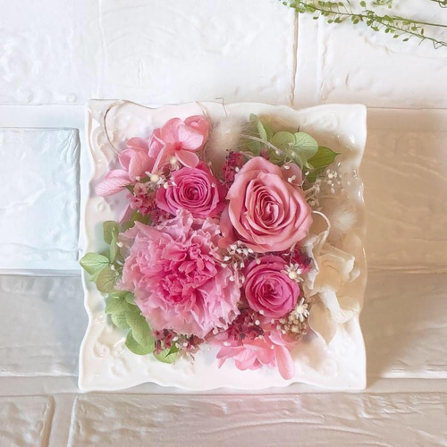 プリザーブドフラワー フラワーアレンジメント フレーム 誕生日 結婚  