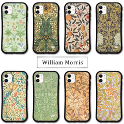 ウィリアムモリス スマホケース iPhone15 14 13 pro mini se iface型 カバー 花 送料無料 1枚目の画像